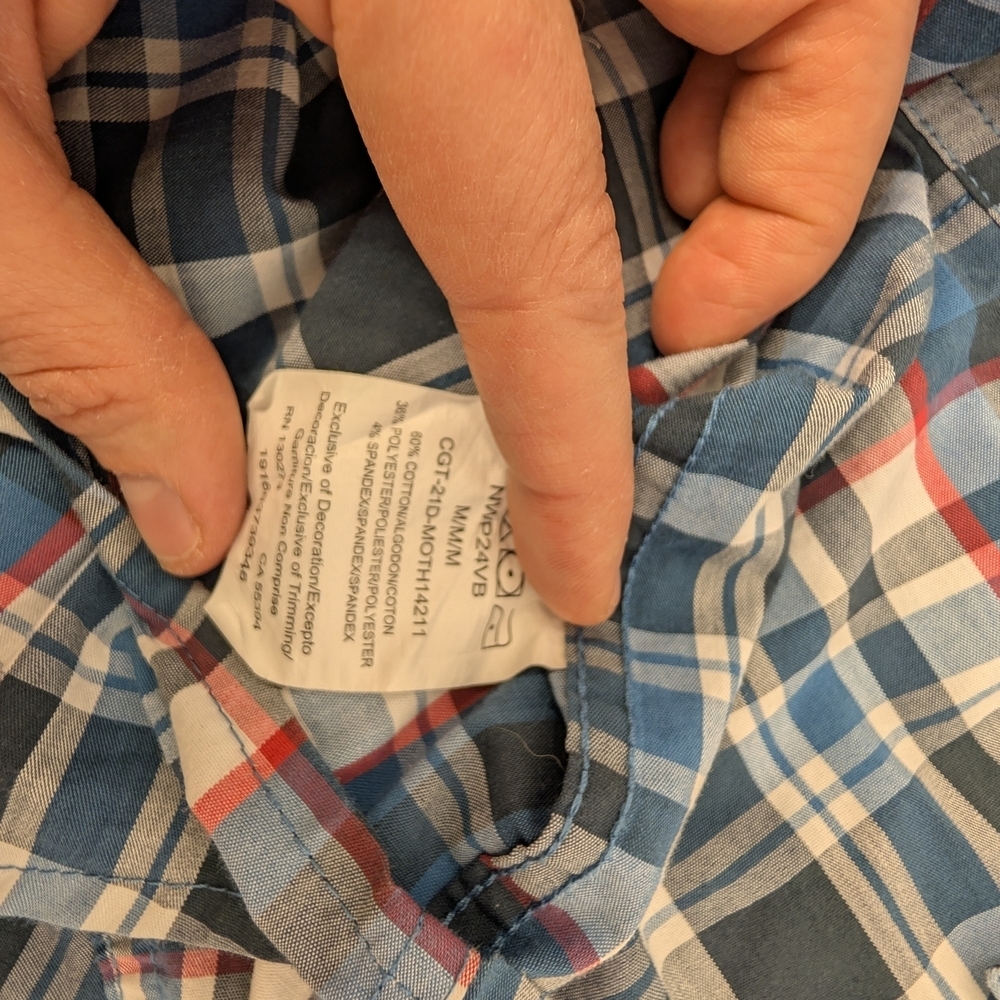 Wrangler Men's Multicolor Plaid Button Down Shirt - Picture 9 of 10